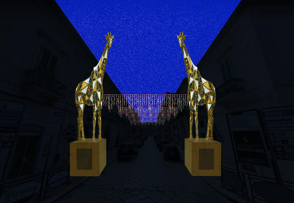 Luci di Natale, Fasano_Installazione Giraffe_ Puglia