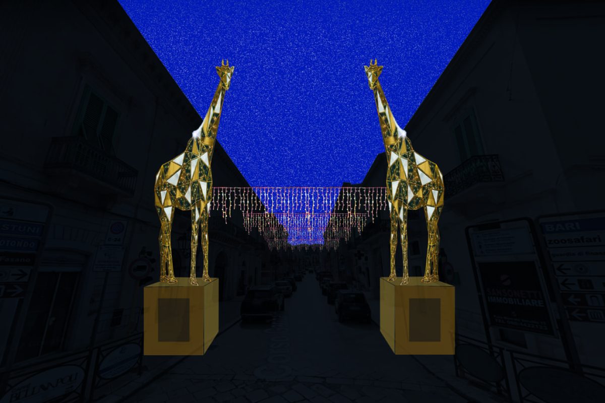 Luci di Natale, Fasano_Installazione Giraffe_ Puglia